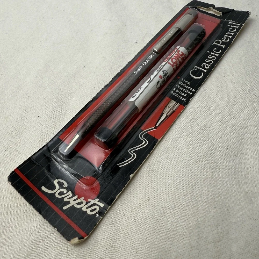 Sealed VTG 1991 Scripto Long Lead Classic Pencil Clear Mechanical B319 1.1mm USA